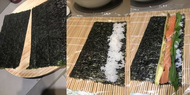 Nori Blatt wird zubereitet für selbstgemachtes Sushi