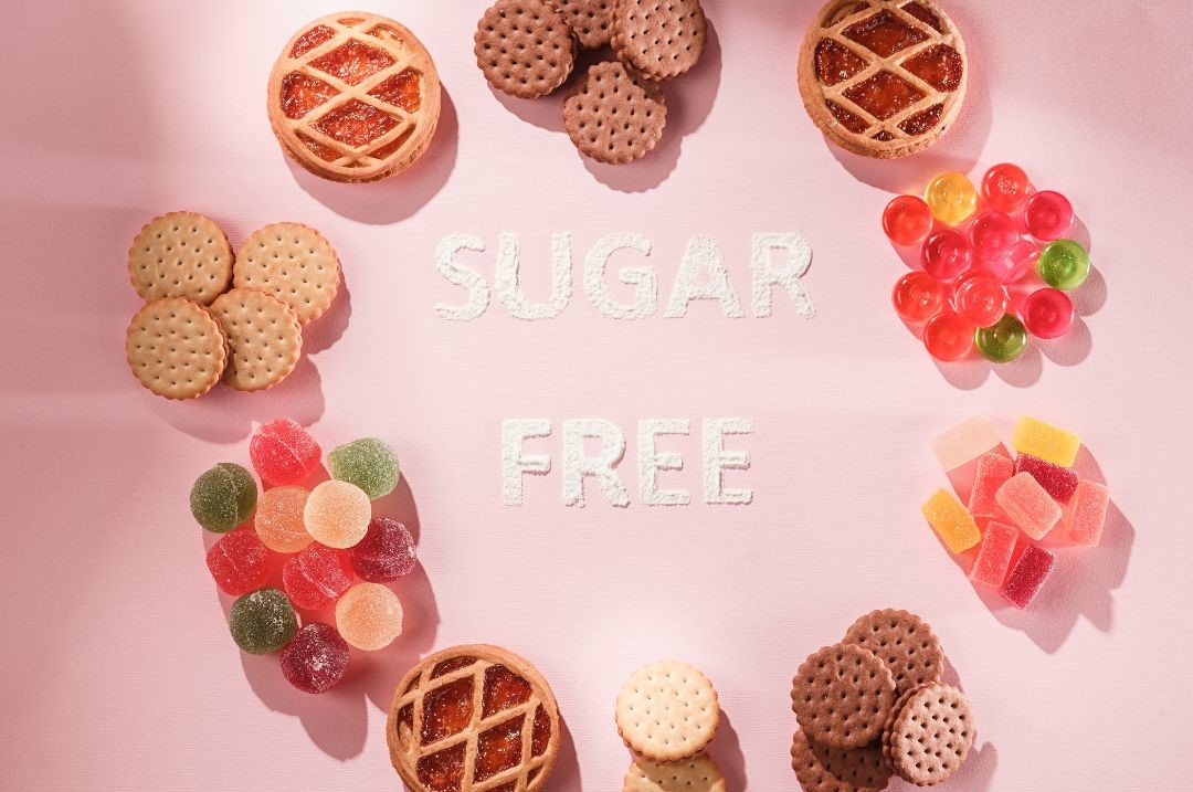 10 Tage ohne Zucker symbolisiert durch Kreis mit vielen Süßigkeiten