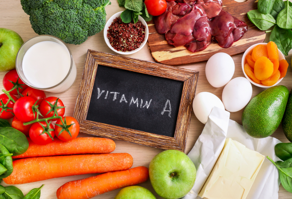 Vitamin A Lebensmittel Kollage