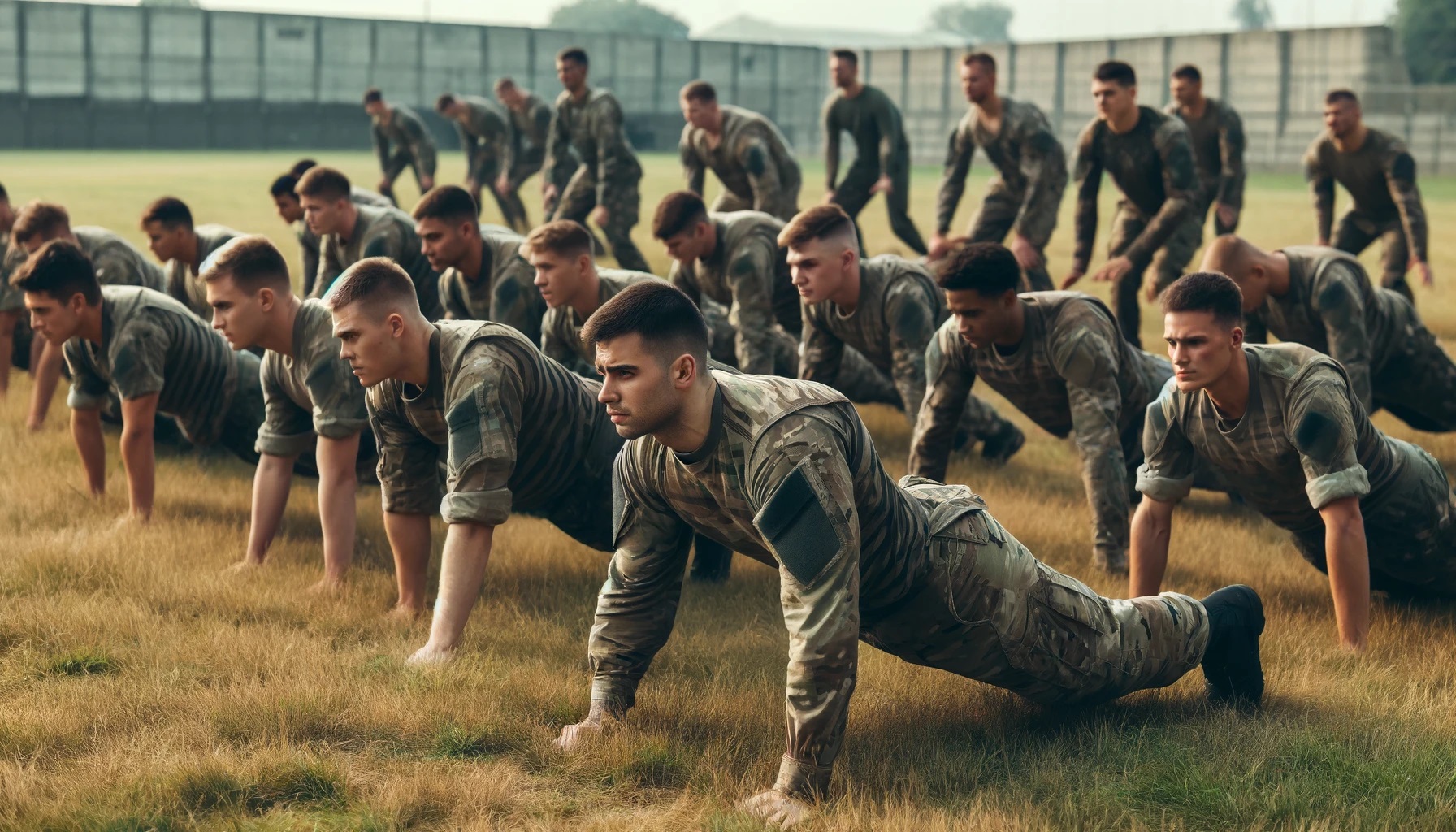 Militär Diät dargestellt von Soldaten beim Workout