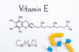 Vitamin E Formel skizziert handschriftlich