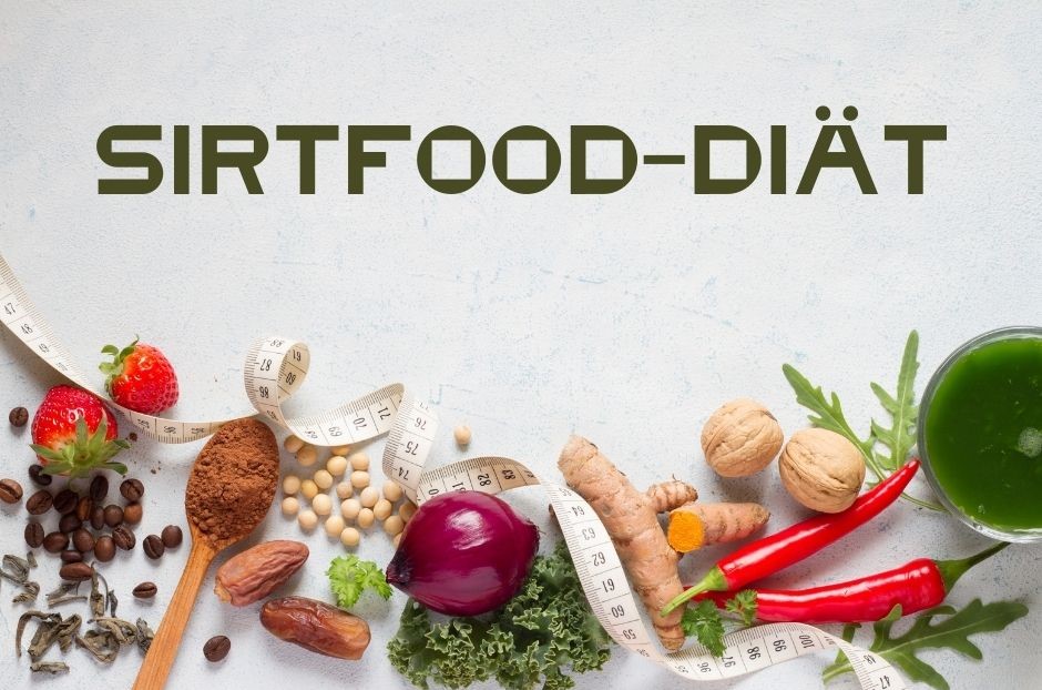 Sirtfood-Diät dargestellt von entsprechenden Lebensmitteln